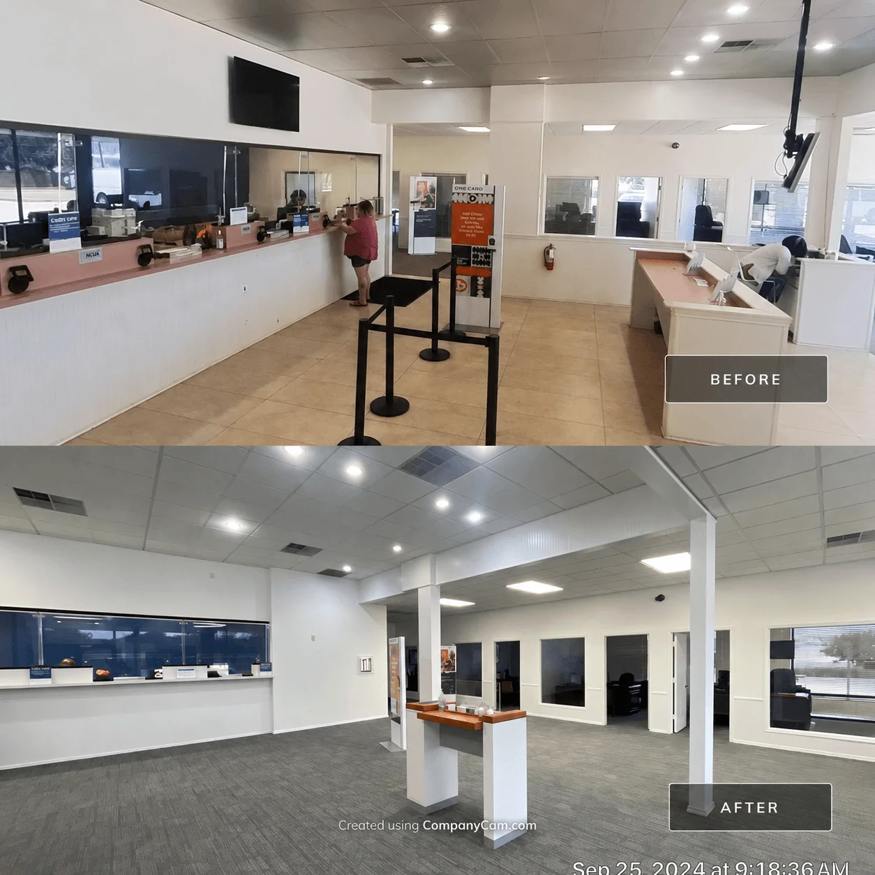 Before and after comparison of commercial facility improvement 17